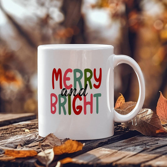 Merry And Bright | White Ceramic Mug